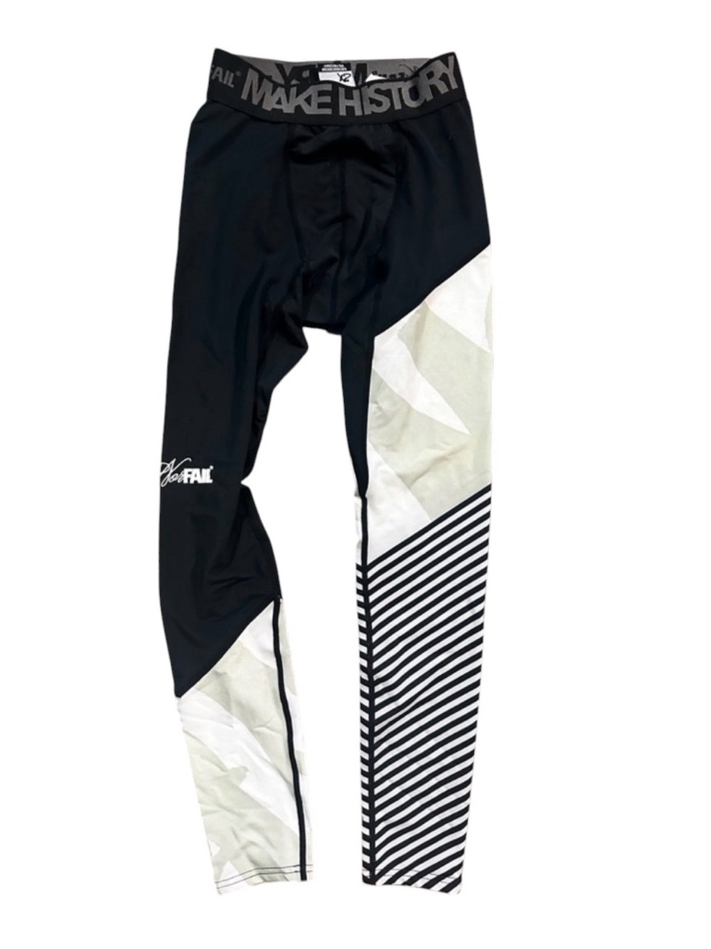 Performance Leggings XS Black White Geometric Activewear - Picture 2 of 5